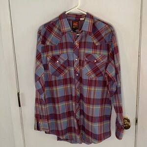 Rock Canyon blue purple berry yellow long sleeve western long sleeve shirt